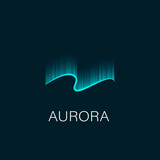 Aurora northern lights in the sky at night. abstract modern vector use as a logo for a business.