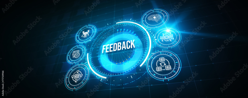 Feedback concept, user comment rating of company online, writing review diagram, reputation management. 3d illustration Feedback concept, user comment rating of company online, writing review diagram, reputation management. 3d illustration
