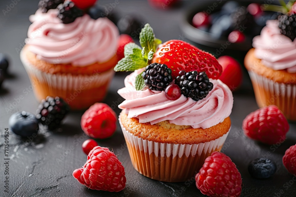 Tasty berry cupcakes