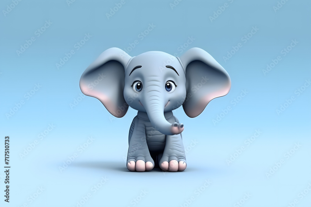3d rendering cute Elephant cartoon 3d rendering cute Elephant cartoon