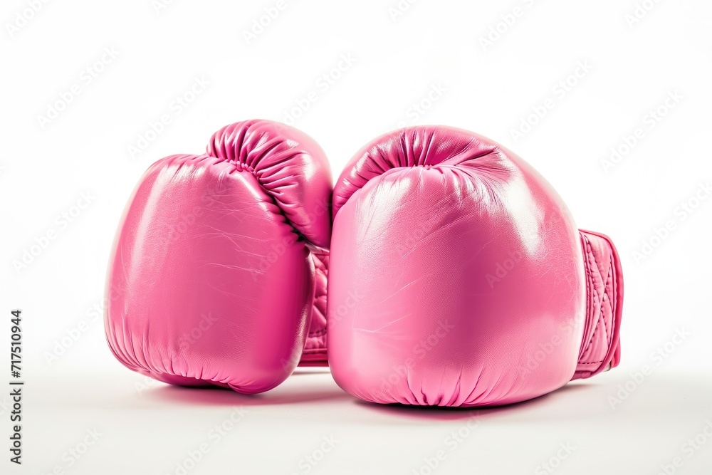 Pink boxing gloves isolated on a white background