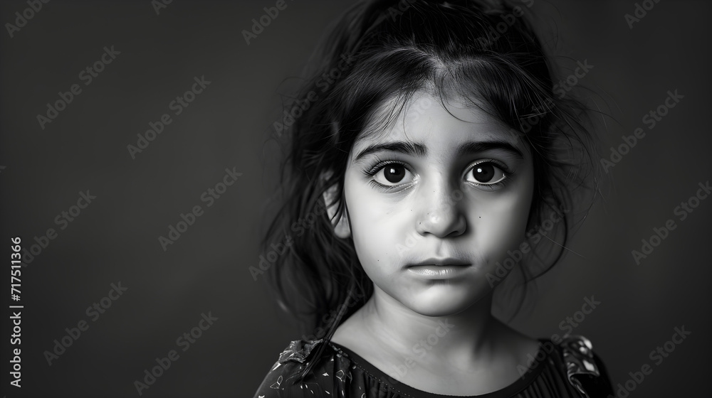 studio portrait of Palestinian child
