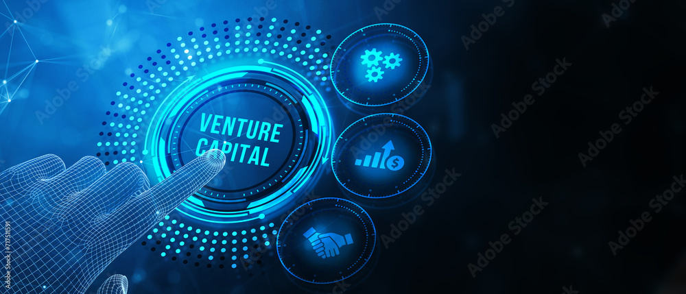 Start-up Funding Crowdfunding Investment Venture Capital Entrepreneurship Internet Business Technology Concept. 3d illustration