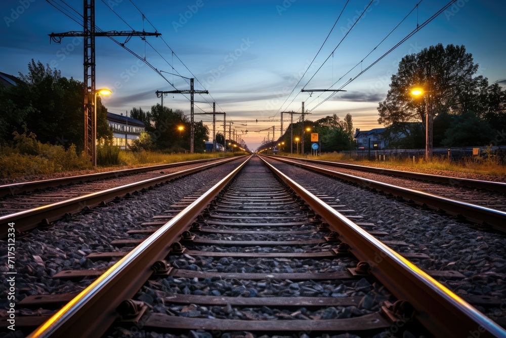 Train tracks leading into the distance Train tracks leading into the distance