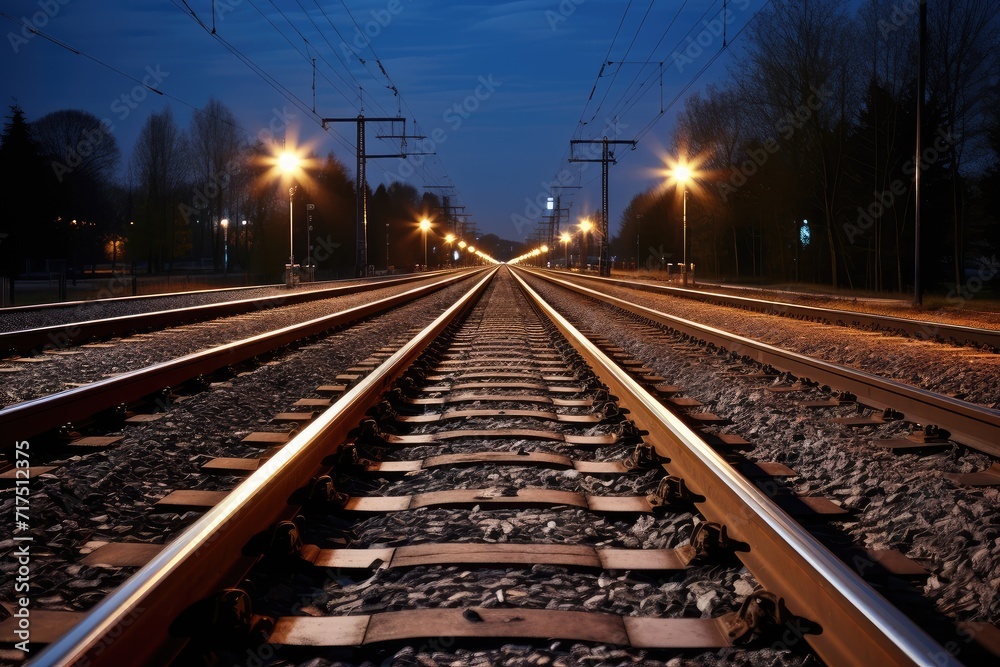 Obraz premium Train tracks leading into the distance