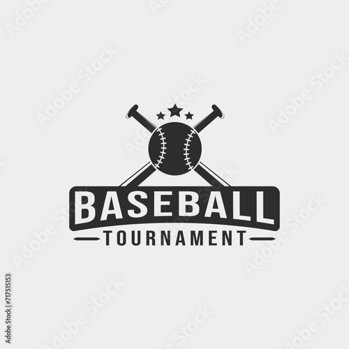 baseball tournament vintage logo vector illustration template icon graphic design