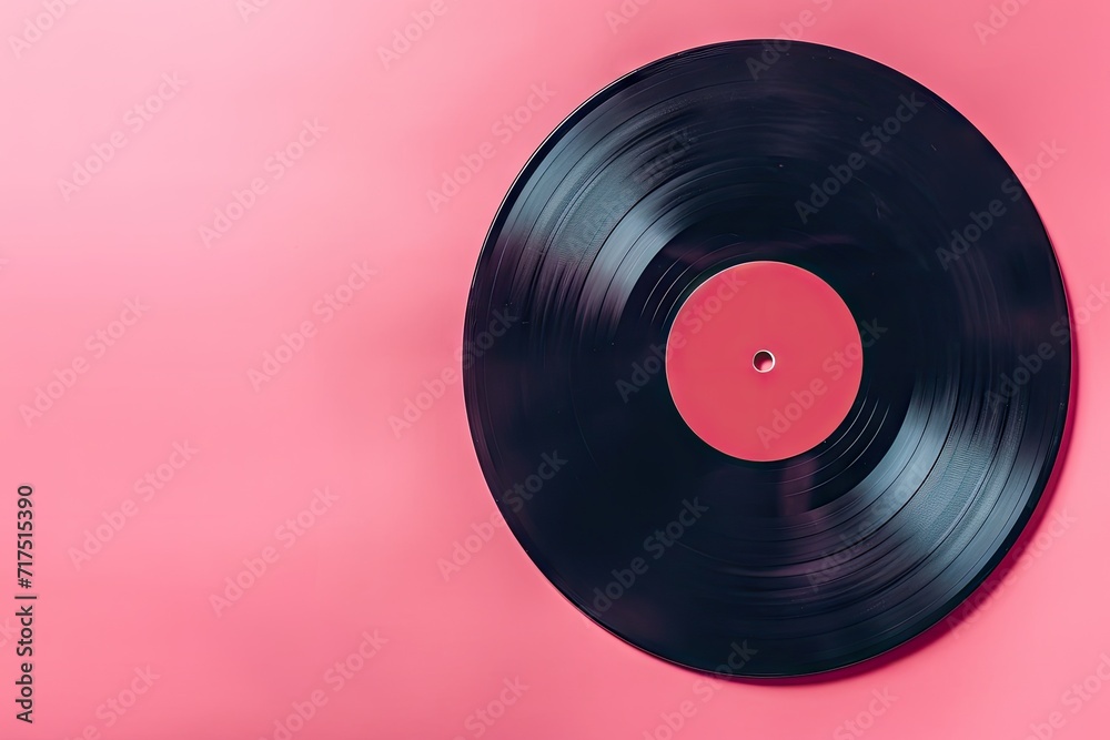 Obraz premium Vintage music design with a dreamy creative composition on a pink vinyl record