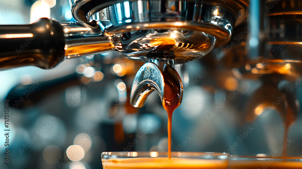 It is a photograph of espresso extraction. I put it in a wonderful photo with the moment of extracting espresso. Generative AI illustration 