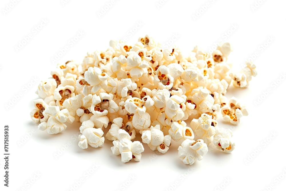 Top view of salted popcorn isolated on white background Top view of salted popcorn isolated on white background