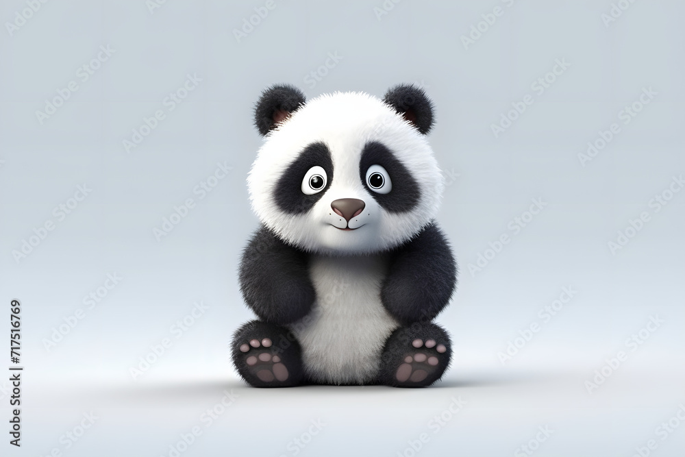 3d rendering cute panda cartoon 3d rendering cute panda cartoon