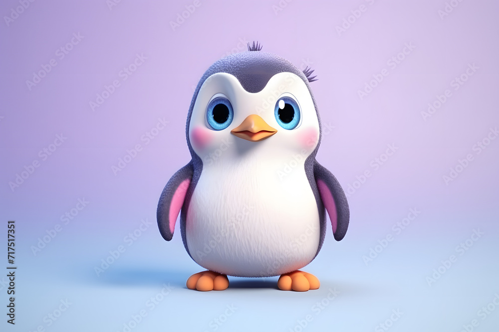 3d rendering cute Penguin cartoon 3d rendering cute Penguin cartoon