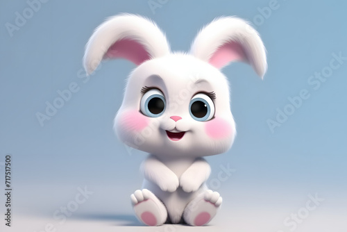 3d rendering cute Rabbit cartoon