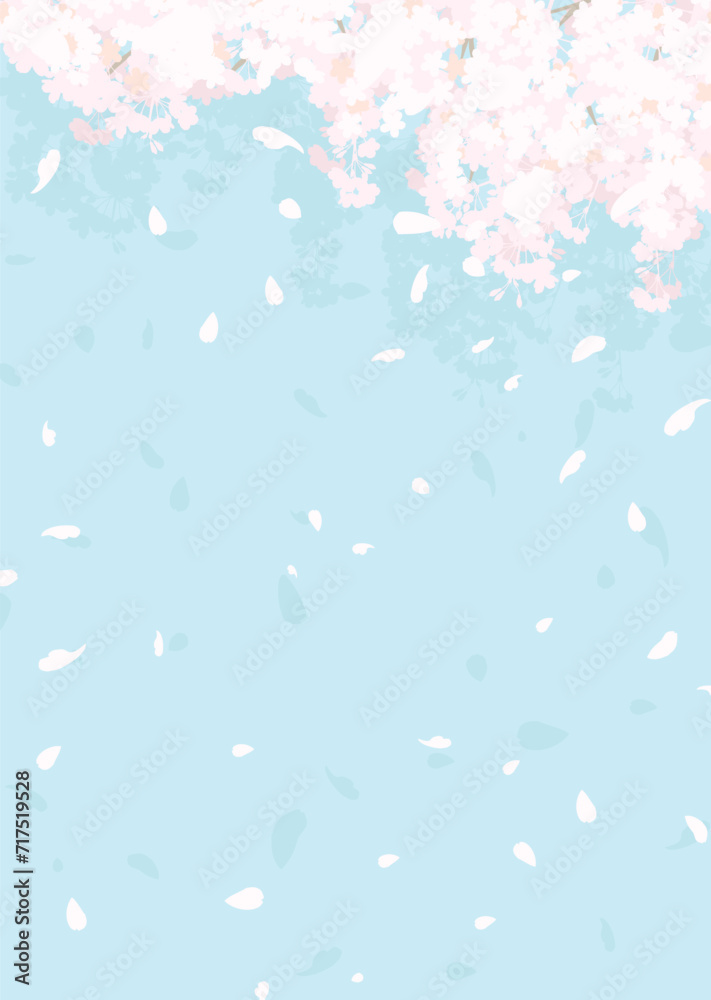 ふわふわした桜と青空 ふわふわした桜と青空