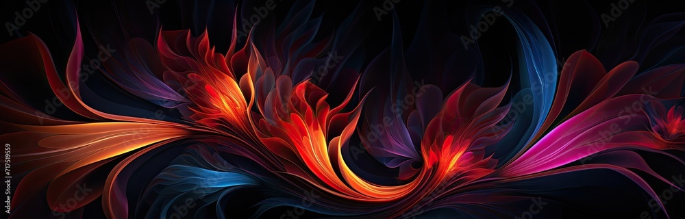A futuristic backdrop featuring vibrant pink and blue neon lights in dynamic, high-speed wave formations. A futuristic backdrop featuring vibrant pink and blue neon lights in dynamic, high-speed wave formations.