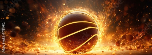 The heat of competition represented by a basketball surrounded by blazing flames. © Murda