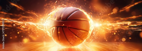 The heat of competition represented by a basketball surrounded by blazing flames.
