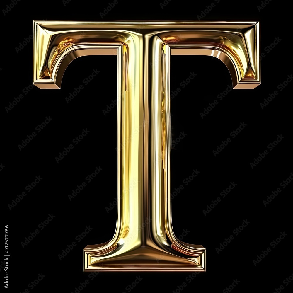 Letter T Logo Gold Shiny Symbol Fancy Generative AI Letter T Logo Gold Shiny Symbol Fancy Generative AI