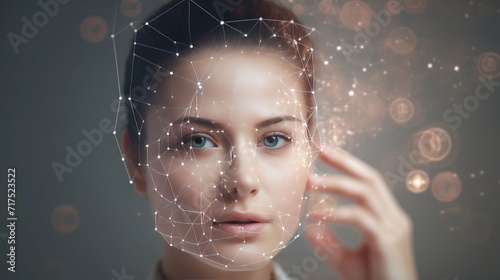 AI Personalized cosmetic products and skincare boost application, service of skincare and cosmetic for individual woman, demonstrate record and products for costumers, modern life style on AI App