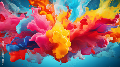 Colored paint splashes background