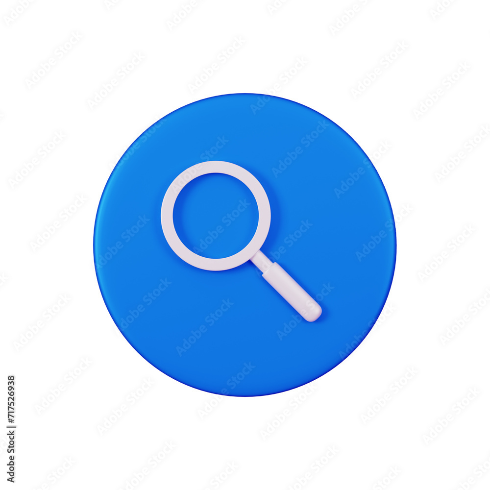 Serach icon. Magnifying glass 3d icon render high quality and white background Serach icon. Magnifying glass 3d icon render high quality and white background