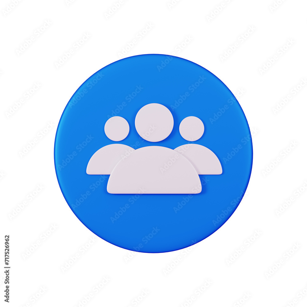 3d icon groups or Avatar user profile, 3D render illustration and render high ,white background