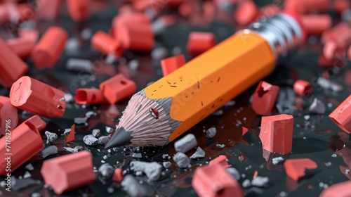 Amidst the chaos of the competition one sneaky eraser has cleverly disguised itself as a pencil eraser and is slowly erasing its competitions marks much to their frustration. photo