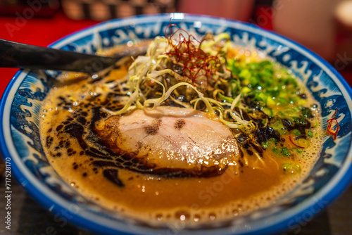 Japanese ramen noodles soup with pork meat in Matsumoto