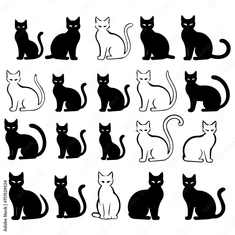 cat silhouette design vector design illustration