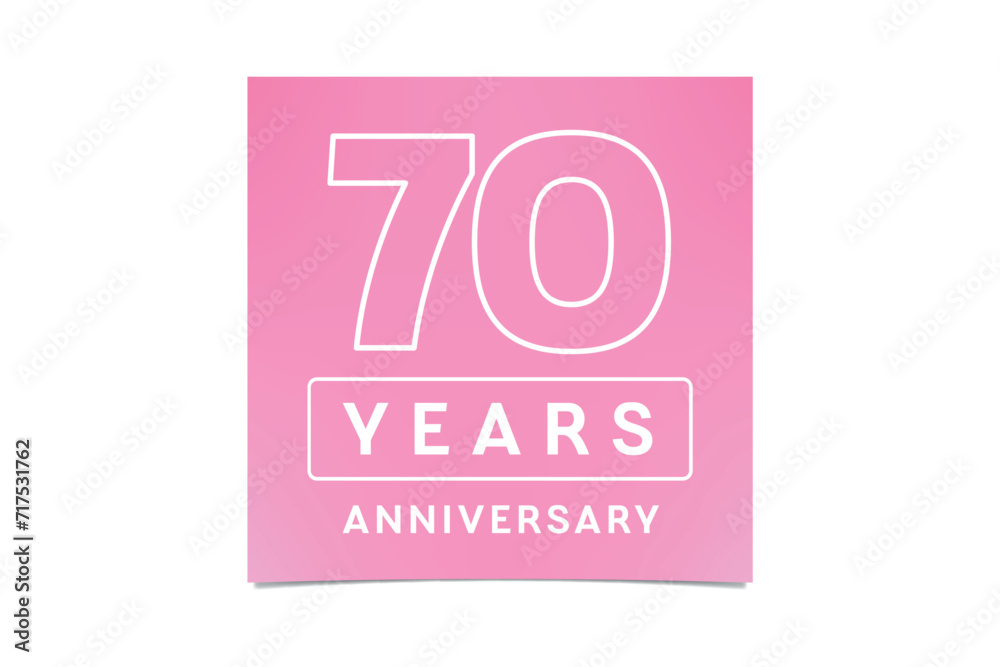 70 years anniversary vector icon, logo. Graphic design element with number