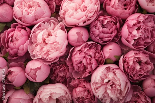 bouquet of pink peonies close up