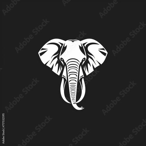 Majestic Elephant Head on Black Background  Iconic Wildlife Photography Print