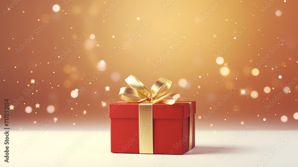 Gift box on a clean background in the style of the new year where there is space for text Gift box on a clean background in the style of the new year where there is space for text
