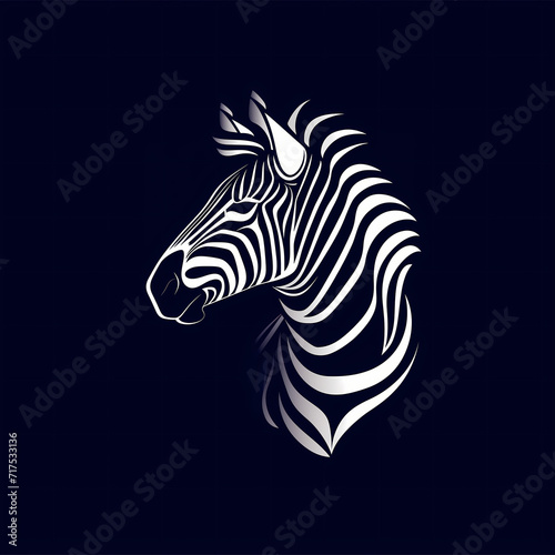 Close-Up Photo of Zebras Head on Dark Background