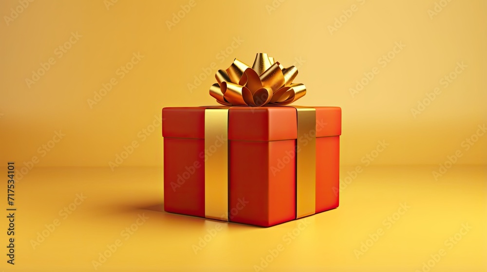 Gift box on a clean background in the style of the new year where there is space for text Gift box on a clean background in the style of the new year where there is space for text