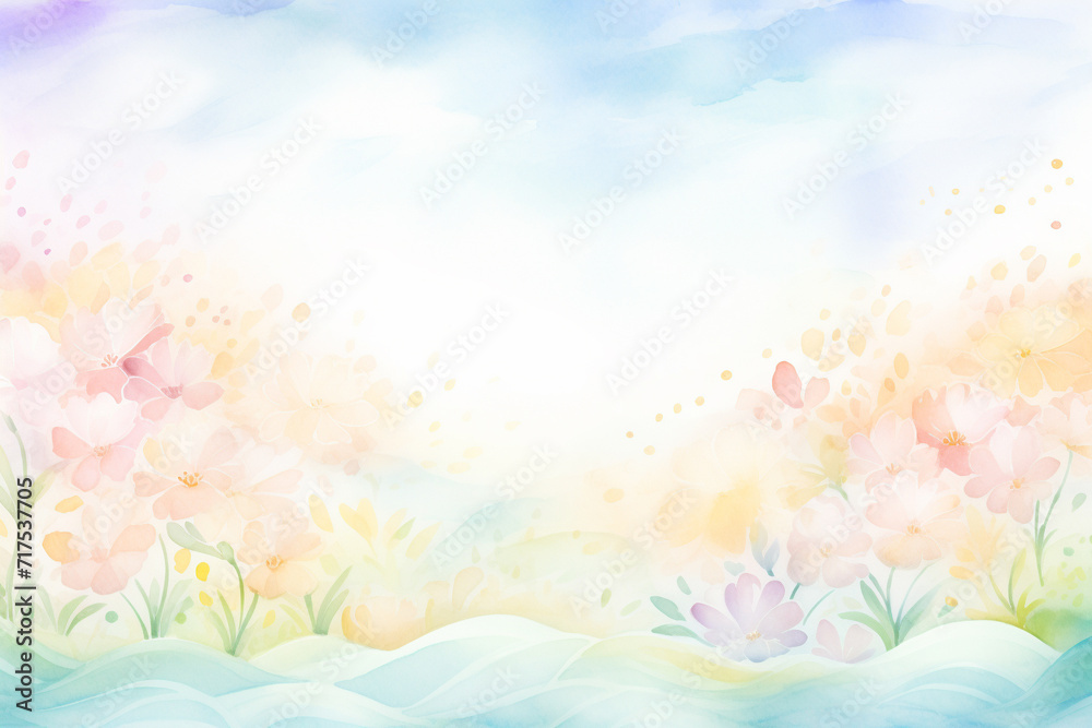 Blend and blur Creating a pastel masterpiece for wallpaper , cartoon drawing, water color style