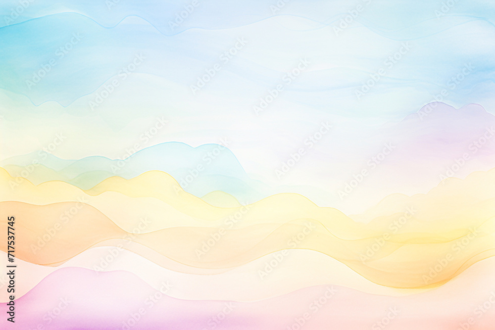 Blurred backgrounds Embracing the cool tones of pastel , cartoon drawing, water color style