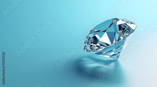 Shiny diamond prism on a blue background 
