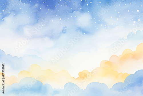 Cosmic clouds A graphic representation of the universe's mysteries , cartoon drawing, water color style photo