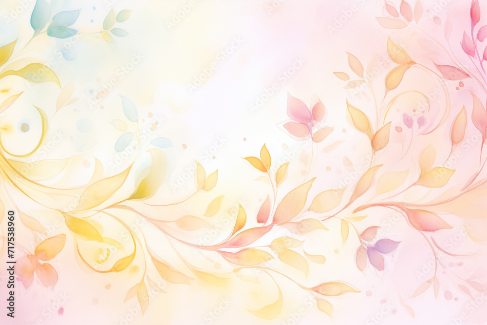 Decorative elegance in pastel A background that shines , cartoon drawing, water color style