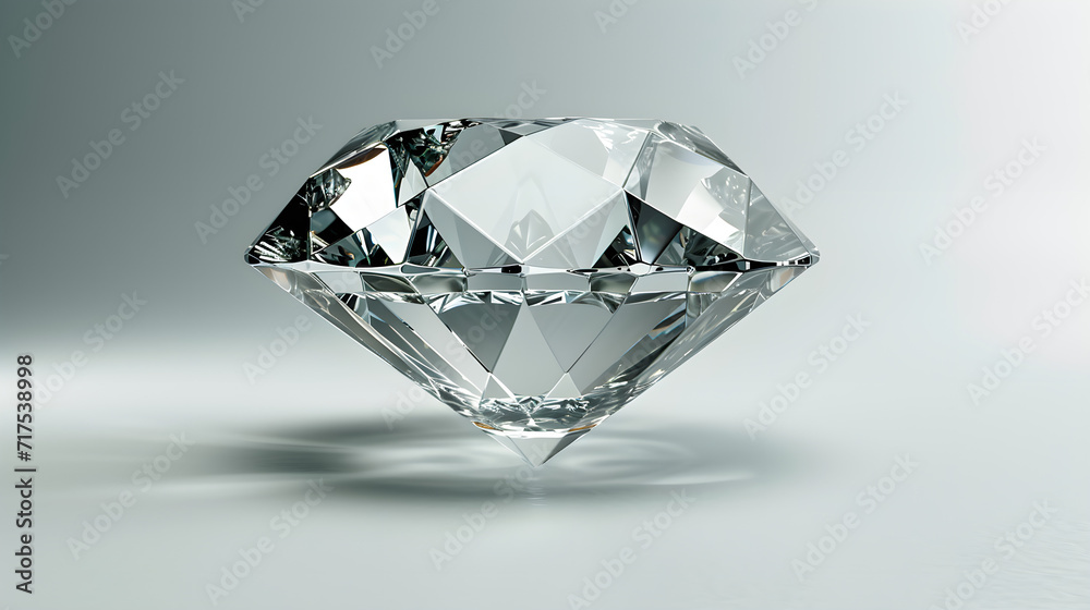 Brilliant diamond prism on a light white background Brilliant diamond prism on a light white background