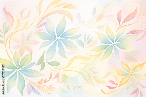 Decorative elegance in pastel A background that shines , cartoon drawing, water color style
