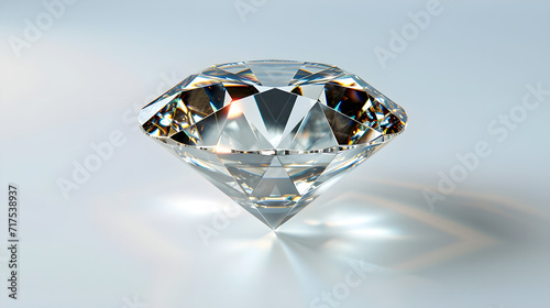 Expensive shiny diamond prism on light background