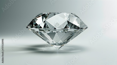 Brilliant diamond prism on a light white background