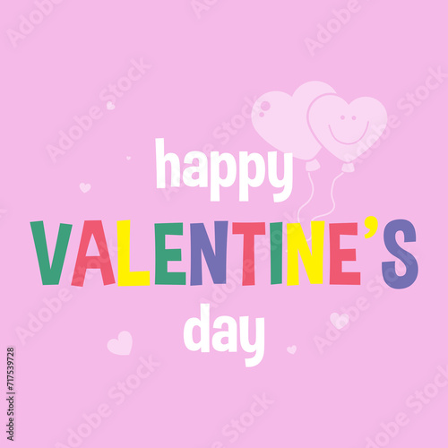 Happy Valentines day background with heart pattern and typography of happy valentines day text . Vector illustration. Wallpaper, flyers, invitation, posters, brochure, banners. 
