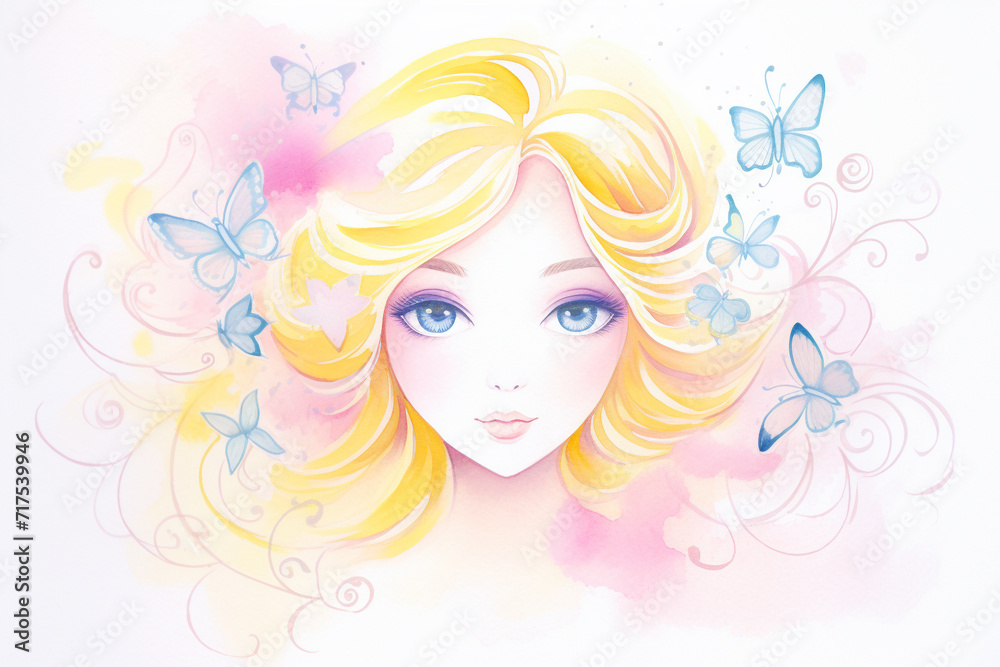 Gradation elegance The art of pastel transitions , cartoon drawing, water color style