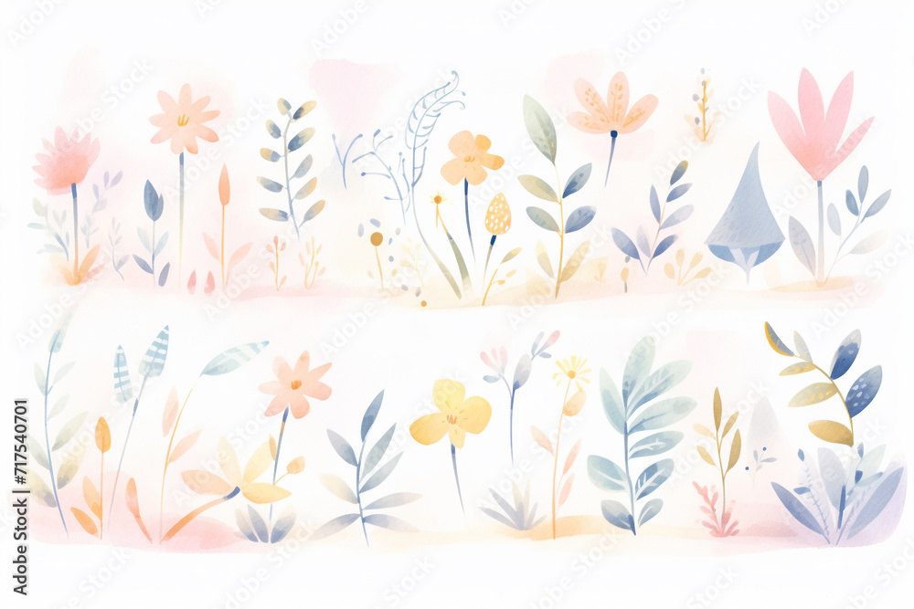 Pastel design inspiration Exploring the magic of illustration , cartoon drawing, water color style