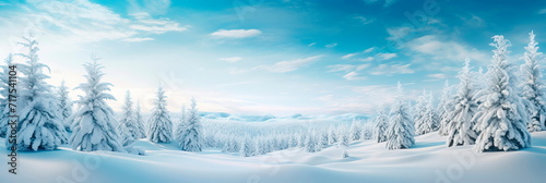wintry backdrop with snow-covered landscapes © Maximusdn