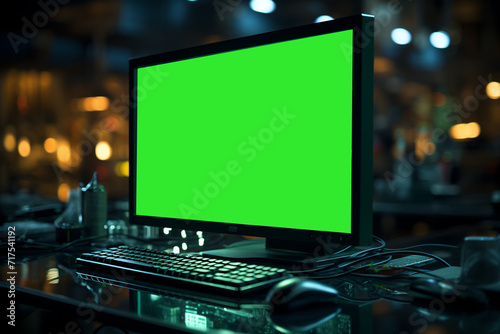 Green monitor.