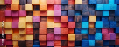Abstract texture background from colored geometric shapes. multicolour wall art