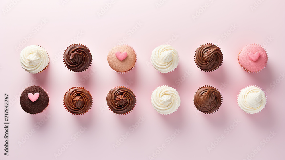 Chic Minimalism Love Cupcakes in Harmony Background Ai Generative Chic Minimalism Love Cupcakes in Harmony Background Ai Generative